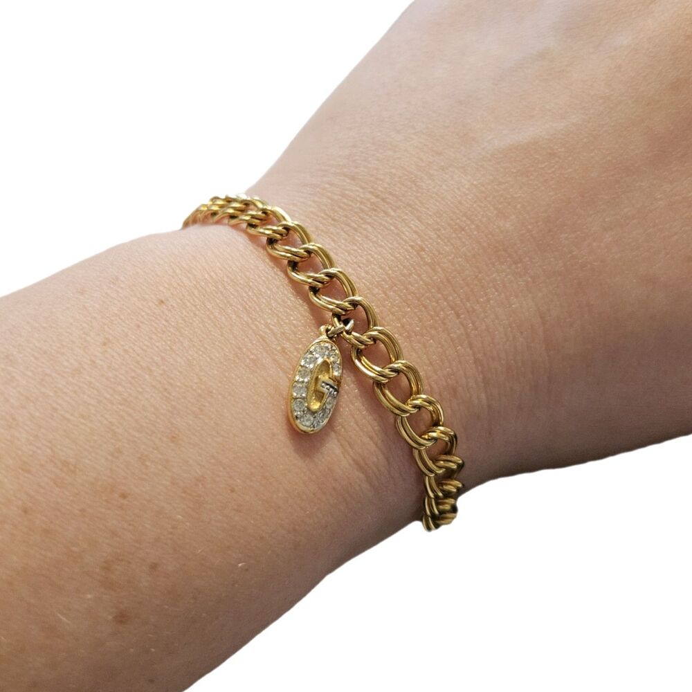 Givenchy Gold Chainlink Statement Bracelet W/ G C… - image 6